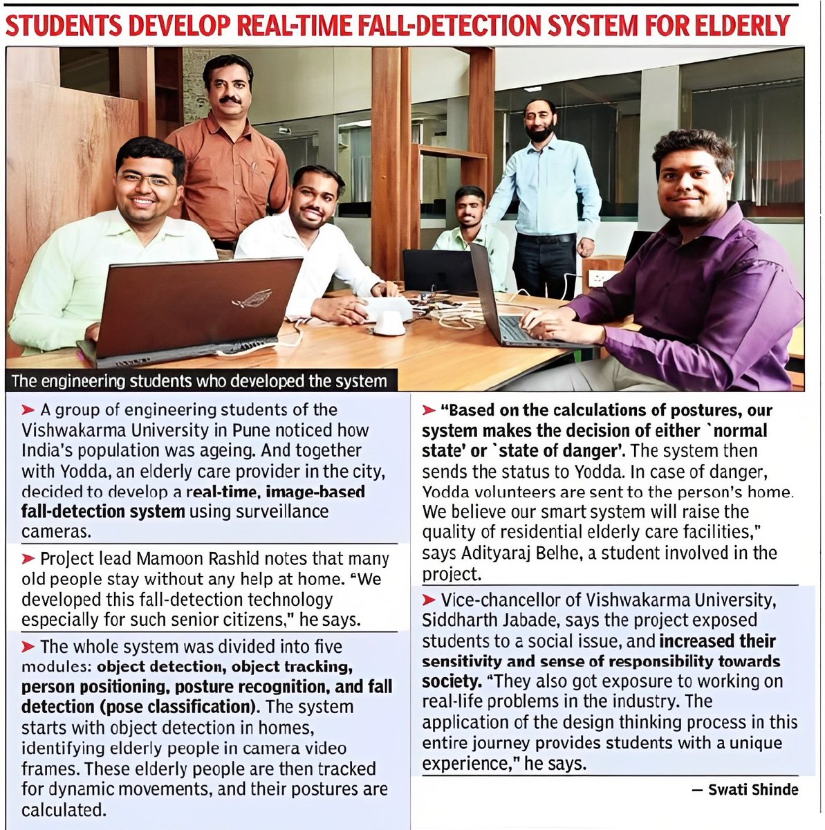 yoddacare's tweet image. Yodda will soon be equipped with a new-age
Fall Detection System, courtesy of the brilliant minds at
VIT Pune! Safety meets innovation as we take a leap
forward in elder care technology! #falldetection #falldetectiondevice #falldetectiondevices #falldetect #technology #technology