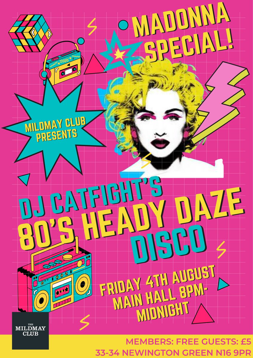 THIS FRIDAY AT THE MILDMAY! All 80's - all night! Free for members - Guests £5 buytickets.at/mildmaycluband…