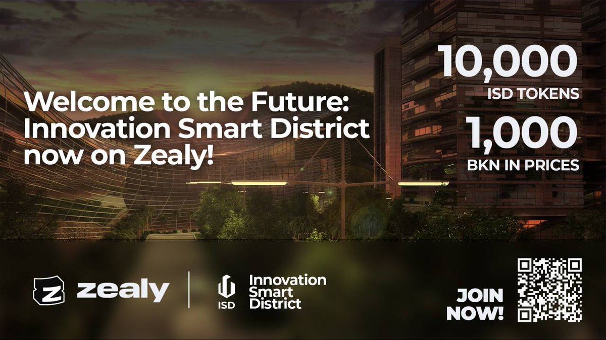 ISDToken's tweet image. 🚀 Exciting news! 🚀 
🎉 Zealy Sprint is now LIVE! 🎉

🚀 Join #InnovativeSmartDistrict - Get set to diversify investment portfolios and promote sustainable development💫

🌐zealy.io/c/innovationsm…
📢 Get ready to sprint towards Innovation

#Zealy #Crypto #BLOCKCHAIN #ISD