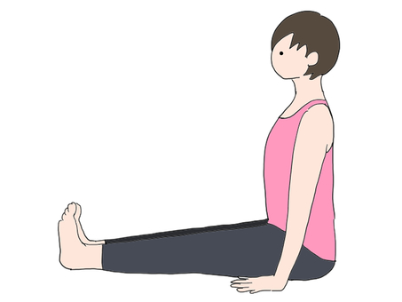 安定を象徴する座位の基本ポーズ
【杖のポーズ】
両足を前に伸ばしてそろえて座る
腕に体重をかけないように注意して上半身と下半身で直角を作るイメージ(骨盤をまっすぐ立てることを意識)

「効果」
姿勢改善
血流促進
集中力アップ
エネルギーアップ
心を落ち着かせる