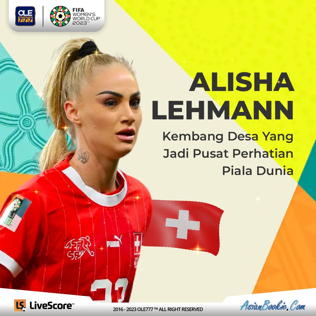 ole777official's tweet photo. Performa impresif dari Switzerland di Piala Dunia kali ini, tidak lepas dari permainan menyerang yang ditampilkannya. Namun ada pemain yang parasnya seperti artis dewasa yaitu Alisha Lehmann. Pemain yang satu ini mungkin jadi alasan kaum adam menonton Piala Dunia Wanita kali ini. https://t.co/V7wNvNT6ih