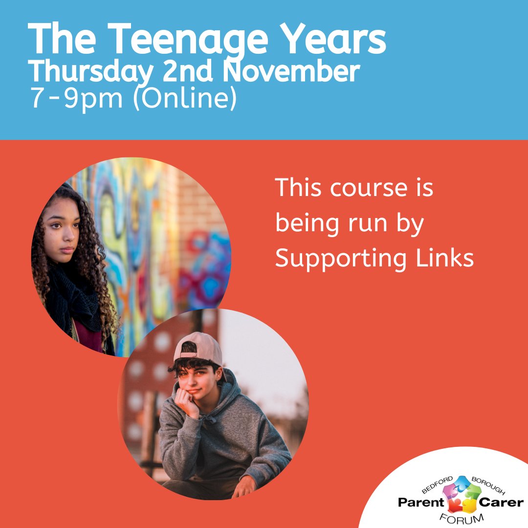 Supporting Links are running this session. They will help you to learn about Teenage brain development and how it affects a child with neurodiversity... Book your place here eventbrite.co.uk/e/talking-teen… @Bedfordlocalof1 @HealthwatchBB @AutismBeds @FacesBedford