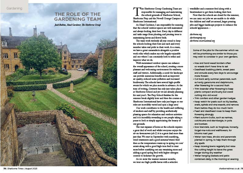 Sherborneprep's tweet photo. Head Gardener Jack Robins writes for the @sherbornetimes this month - read more on pages 78 - 79: https://t.co/RdovAyqpj6
#countryprep #prepschooldorset #sherborneschools #seizingtheopportunity https://t.co/zWrtDPt86K