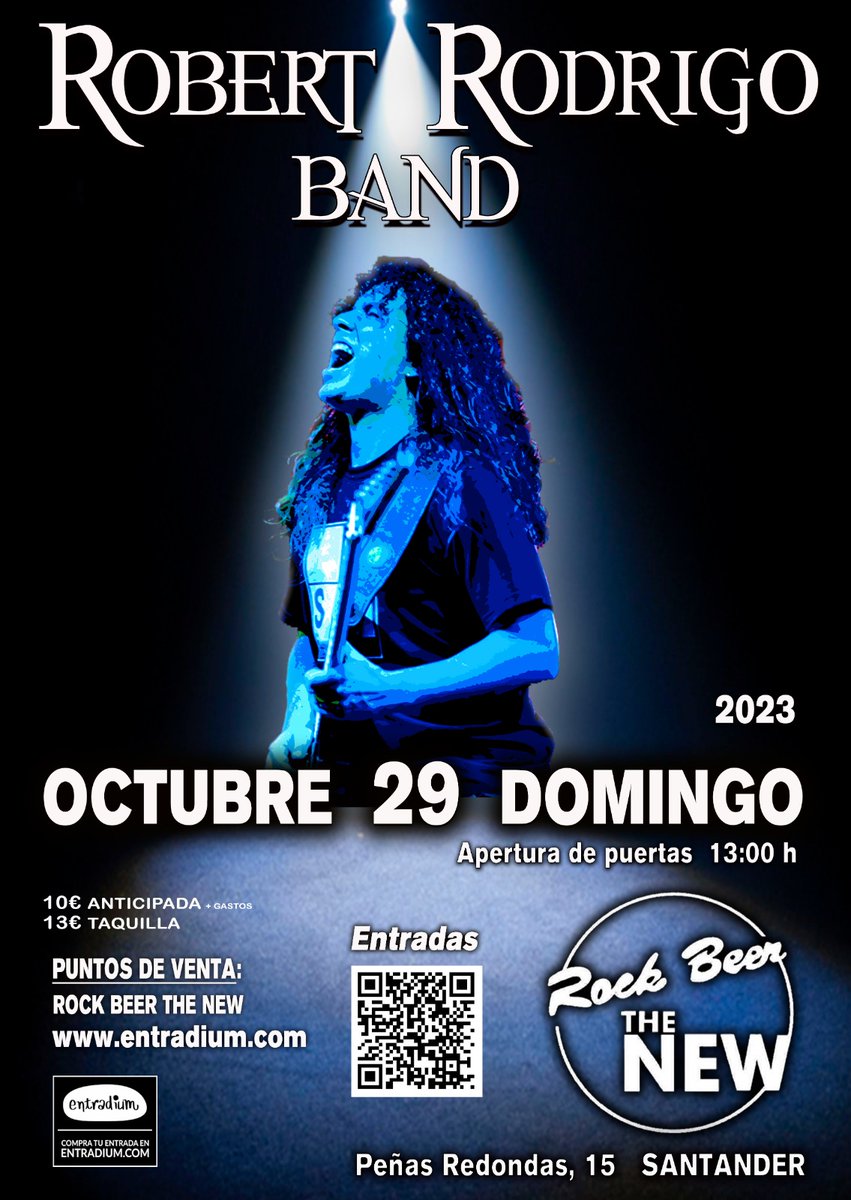 ⚠️Atención!!⚠️ El 29 de octubre estaremos dándolo todo en Santander, será a las 13:00 en el Rock Beer The New, a las 1300, allí nos vemos!! 🎸🎸🎸🎶🤘
👉 Entradas ya a la venta en:
entradium.com/es/events/robe…