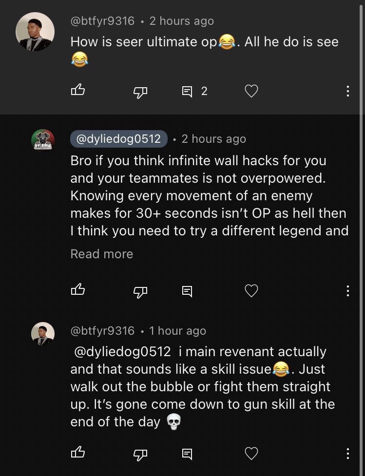 Guys Seer isn’t overpowered. We just have to step outside of his thousand metre sized wall hack dome. Ghee why didn’t I think of that 🙄