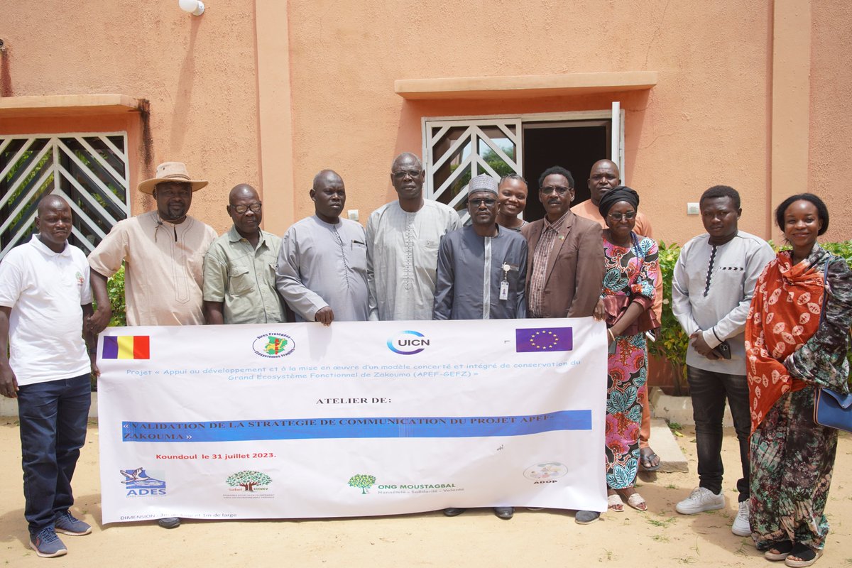 J'ai participé à l'atelier de validat@ de la Stratégie de Com du Projet « Appui au développement et à la mise en œuvre d’un modèle concerté et intégré de conservation du Grand Écosystème Fonctionnel de Zakouma (APEF-GEFZ) » mis en œuvre par 1consortium d'ONG mené par <a href="/UICN_PACO/">UICN-PACO</a> .