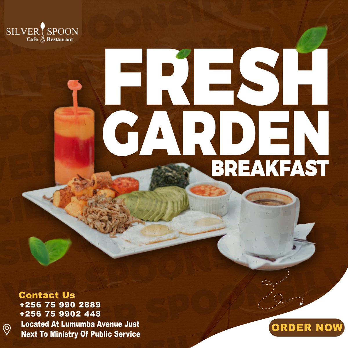 silverspoon_ug's tweet photo. Please consider visiting our restaurant located at at Lumumba Avenue just next to the Ministry of Public Service,to indulge in a delightful Fresh Garden Breakfast. 
To make Enquiries, Call: 0759 902 889/ 0759 902 448
#FreshGardenBreakfast #BreakfastDelights #FarmToTableGoodness https://t.co/kOAMfCG5WL