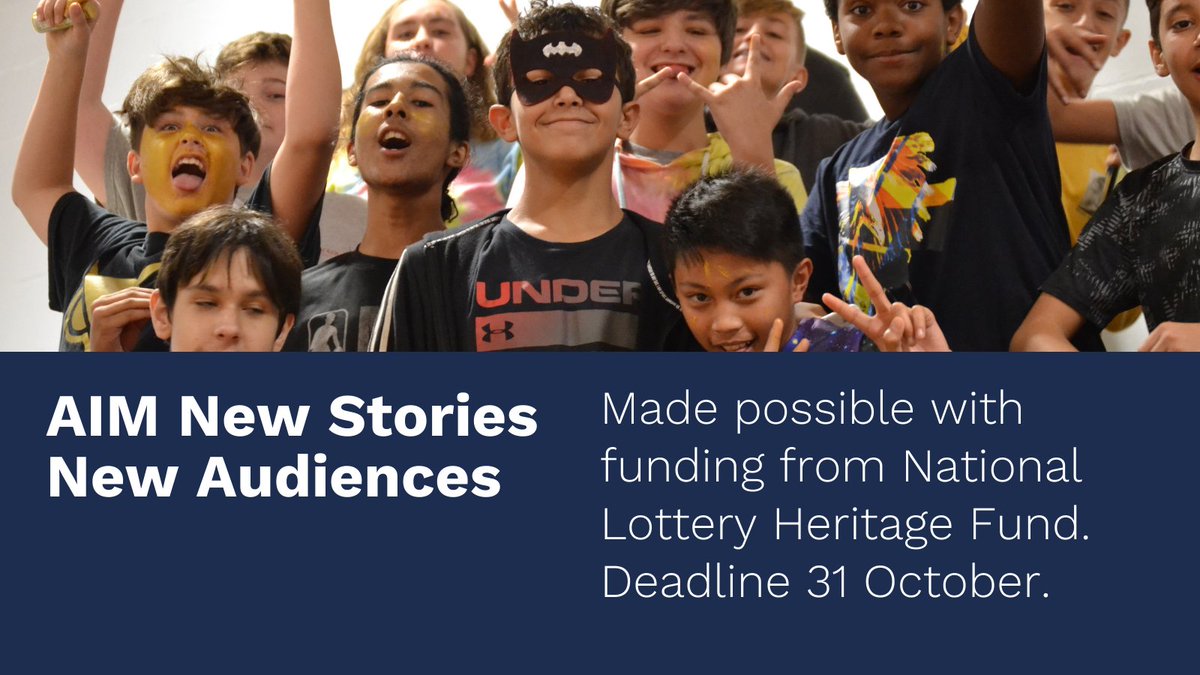 You've got until 31 October to apply for our New Stories New Audiences grants, funded by @HeritageFundUK. We recommend taking a look at the full details and getting in touch with your project idea as soon as you can. Everything you need to know is here: bit.ly/3q7TzkK