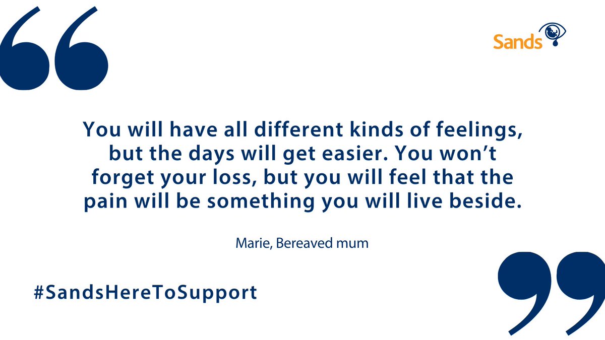SandsUK's tweet photo. "You won’t forget your loss, but you will feel that the pain will be something you will live beside.” - Thank you for sharing, Marie 💙🧡

We are here if you need to talk about your feelings with someone who understands ⬇️

https://t.co/SWgqnUbYtH

#BabyLoss https://t.co/LcyKKJqhIL