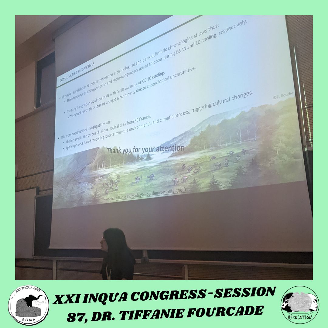 ERC_RESOLUTION's tweet photo. #Newchronologies based on #pollenanalysis at @InquaRoma2023. @tiff_fourcade emphasized “the progressive opening of landscape since..~47 ka favoured the arrival of AMH in Western Europe, leading to competition with Neanderthals for the same ecological niches” @AndrePicin @andzerb https://t.co/V7bMpkPrQP