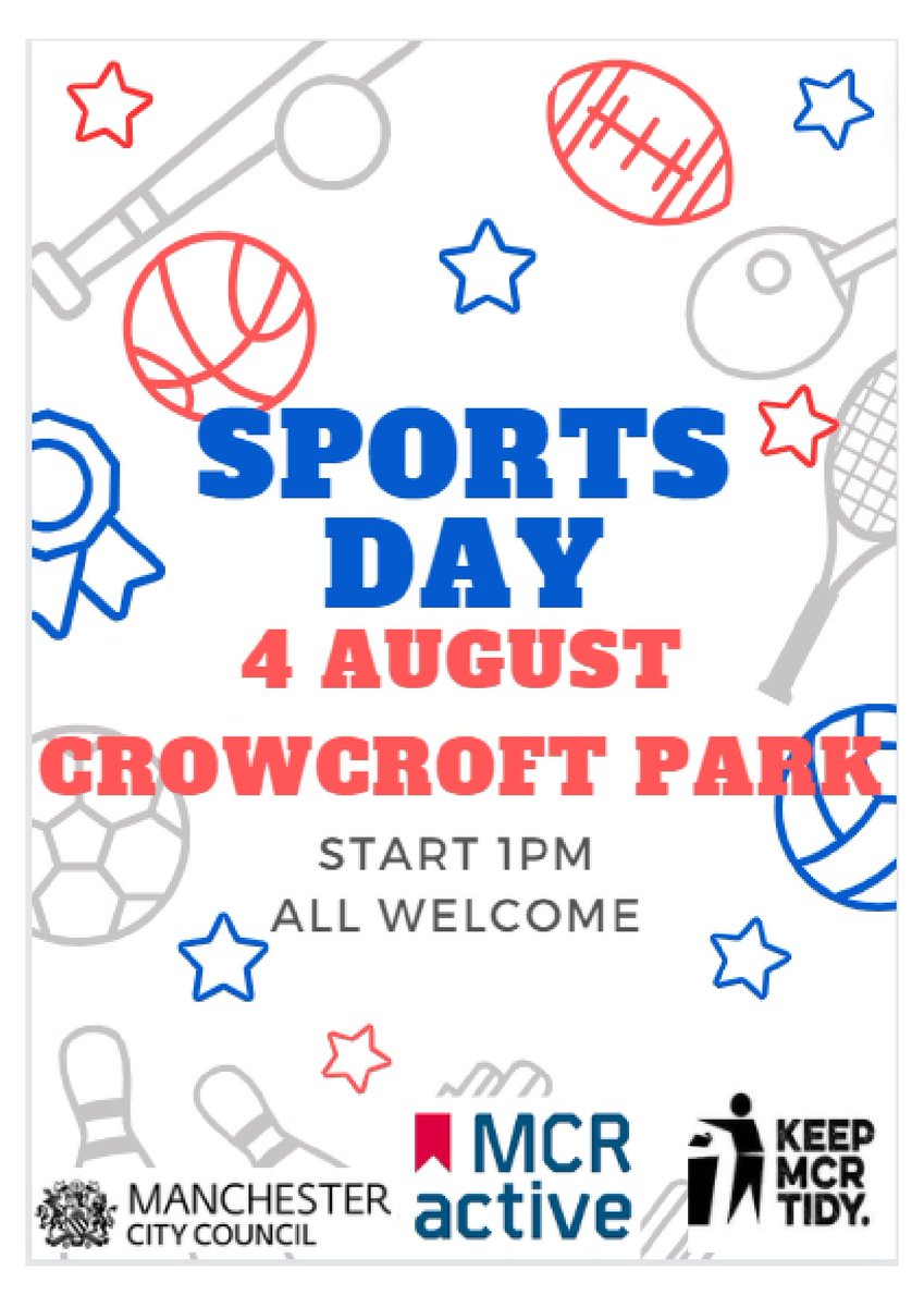 MCC Longsight (@mcclongsight) on Twitter photo This Friday, Crowcroft Park!
Sports day, all welcome 
#LoveParksWeek This Friday, Crowcroft Park!
Sports day, all welcome 
#LoveParksWeek