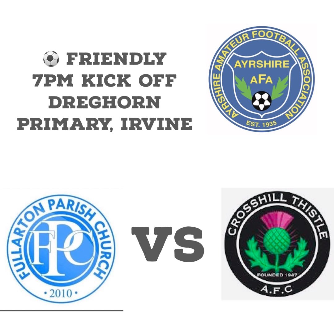 Tonight we take on <a href="/FullartonIrvin1/">@FullartonIrvineFC</a> looking to continue on our impressive pre season performances so far 

⏰ 7pm Kick Off
📍 Dreghorn Primary School, Irvine