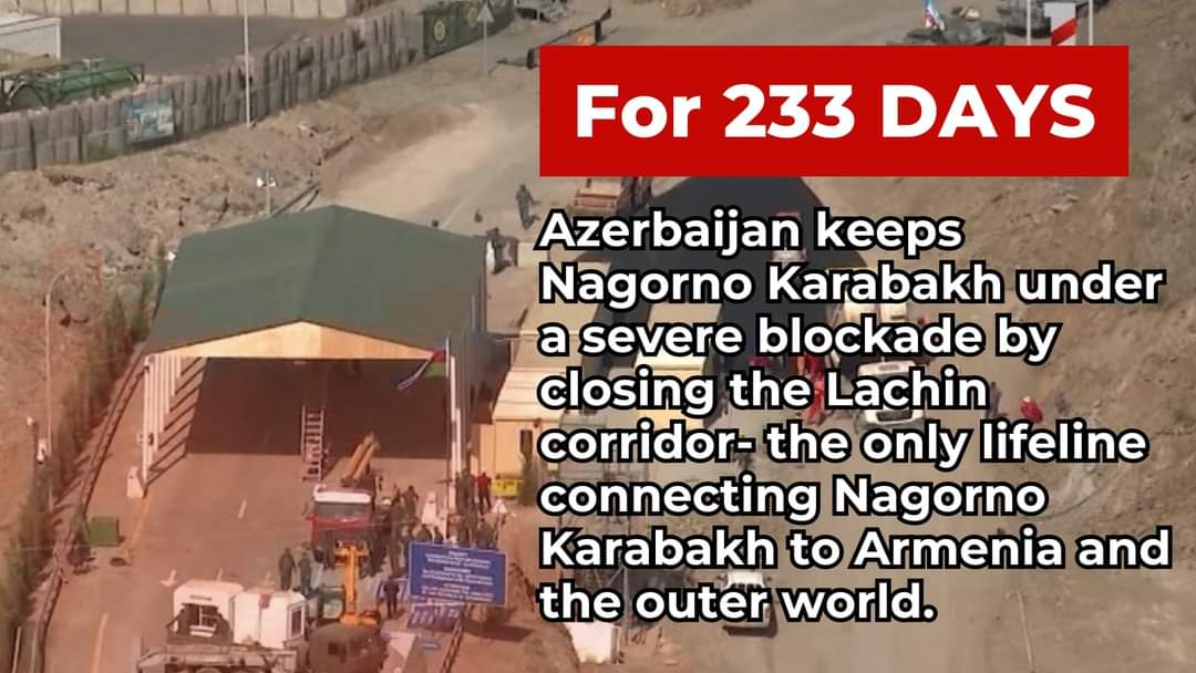 MakeL_veNotWar's tweet photo. Day 234 of #ArtsakhBlockade
#NagornoKarabakh 
#OpenLachinCorridor

@unicef @ICRC
@antonioguterres
@FAO @peacekeepingid
@unwomen @unesco @ungeneva
@unvo @worldfoodprogramme
@UNHumanRights https://t.co/cTjZVUZRE8