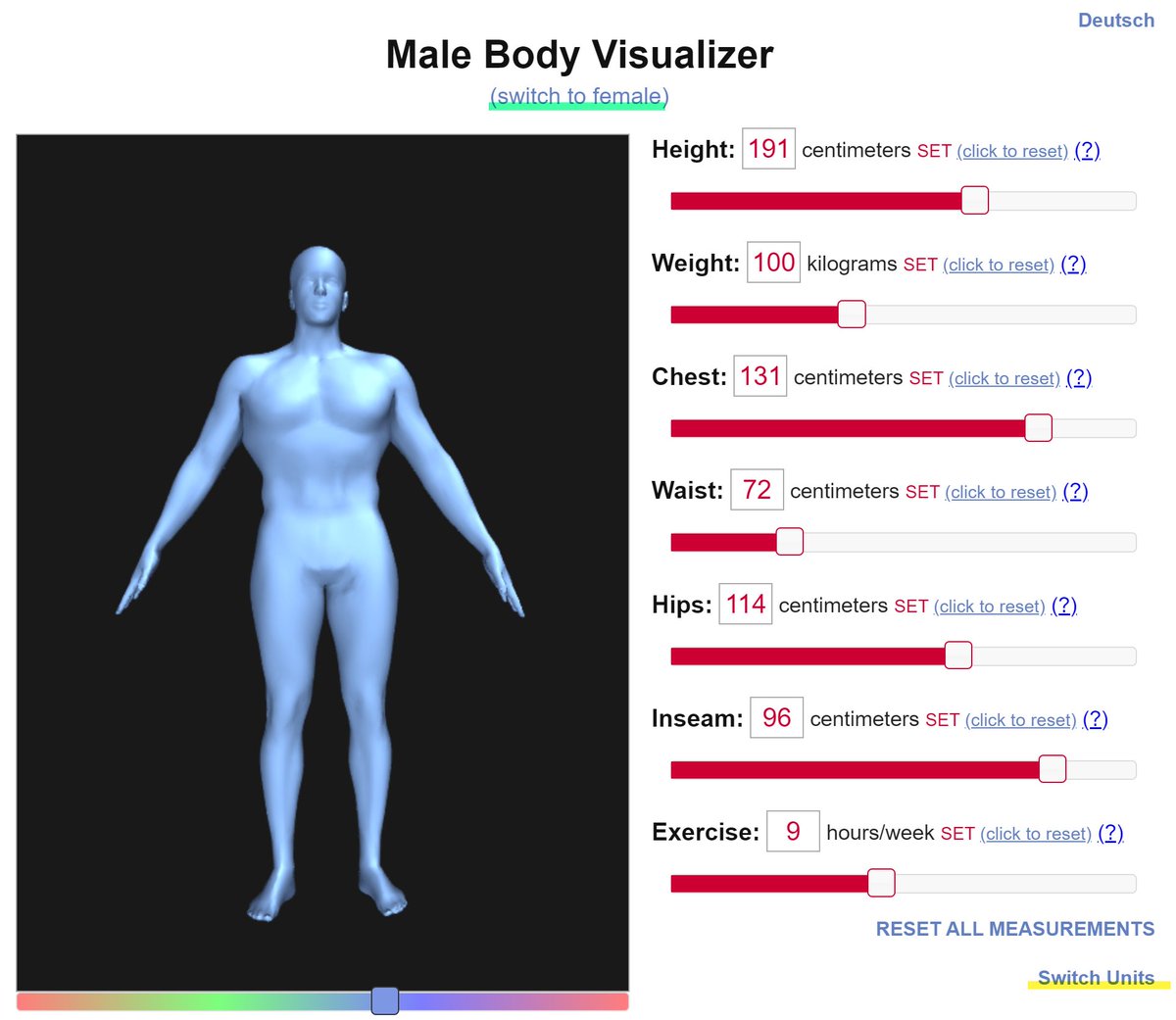 📌몸 (체형) 시각화 사이트 키, 몸무게, 가슴, 엉덩이, 다리길이, 운동 강도 등을 조절하면 실제 체형을 시각화하여 보여주는 사이트입니다.  최애의 피지컬을 가늠해보거나 자캐 만들 때 도움을 많이 받는 사이트라서 추천드려요! https://t.co/yQnb7z9vxW