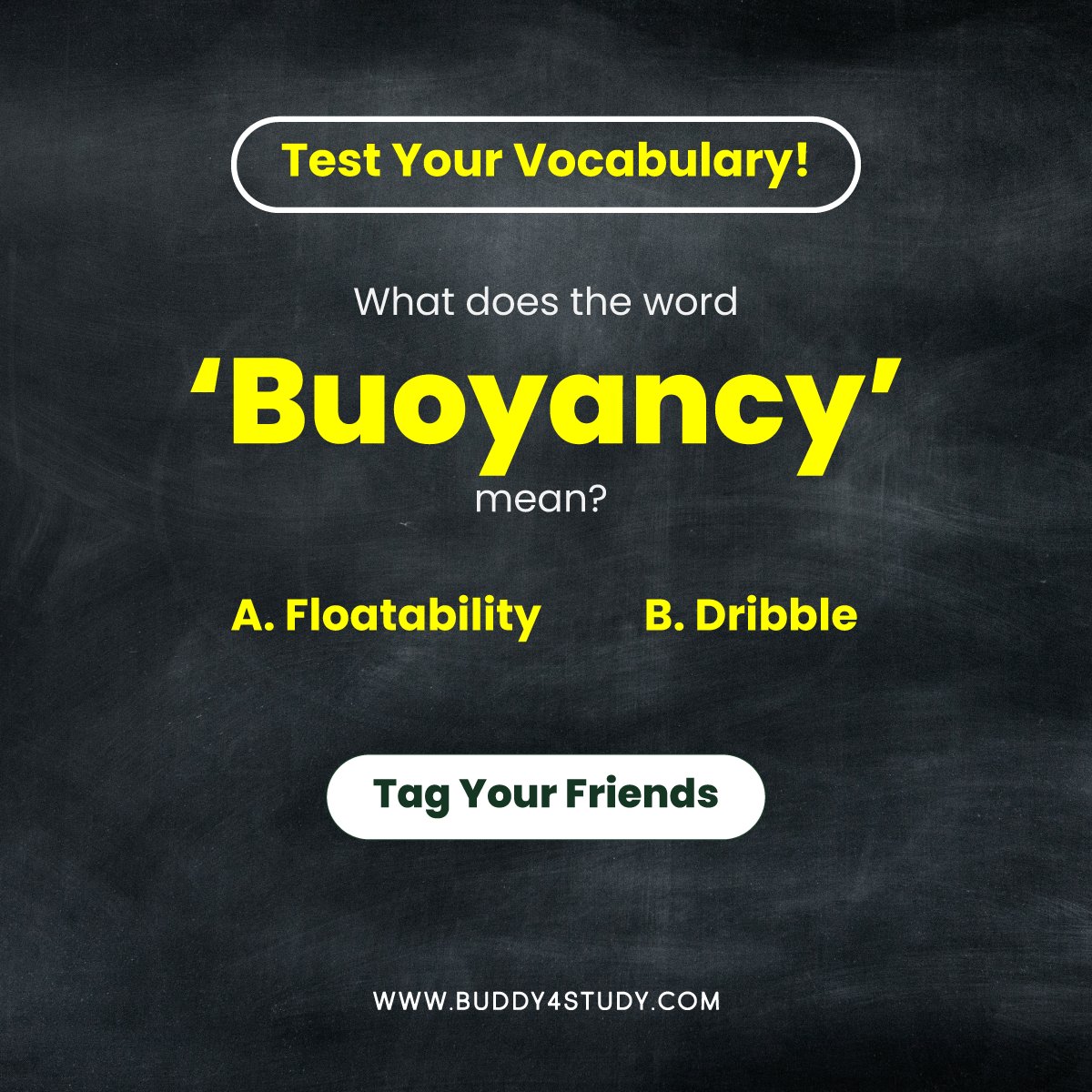 Buddy4Study's tweet image. Participate in this interesting science vocabulary challenge and guess the meaning of the term 'Buoyancy'. Share your answers in the comments section!

#VocabularyChallenge #WordMastery #ScienceVocabulary #ScientificTerms #WordPuzzle #WordGame #Buddy4Study