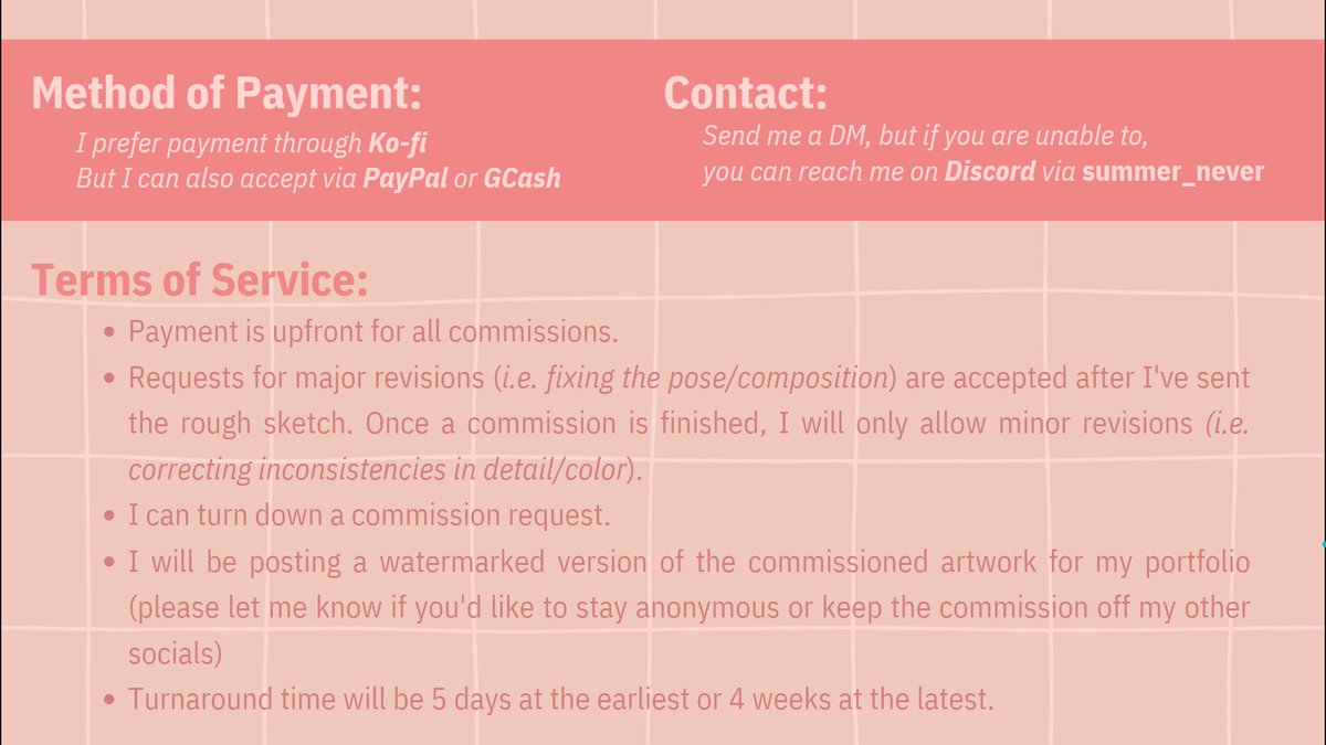 summer_andfall's tweet image. slight price update on my comms sheet! 
accepting semi-chibis, sketch/lineart, and comic page commissions!

(RTs are super appreciated 🙏❤️)
ko-fi link below

#pokemonfanart #koficommissions #commissionsopen #lookingtocommission #artph #artistontwittter