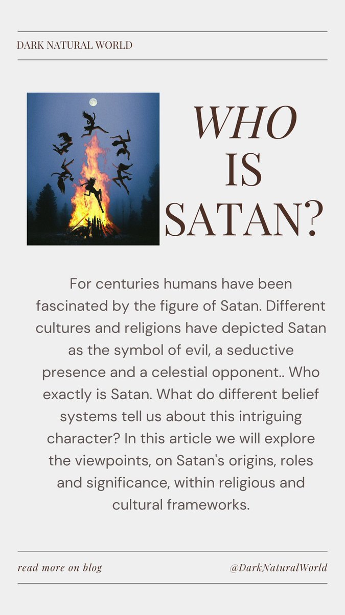 DarkNaturalWor1's tweet photo. Who is Satan? 

Read More - https://t.co/y8BTF51acw

Click on the above link to read the full article. Stay tuned for more articles like this.

#TrumpIndictment #Ready2Reign #WWENXT #YorkshireDay #CurrysShark #loveIsland #TheHundred #Ashes2023 #EmancipationDay #satanism #article https://t.co/ctZfYPP6KJ