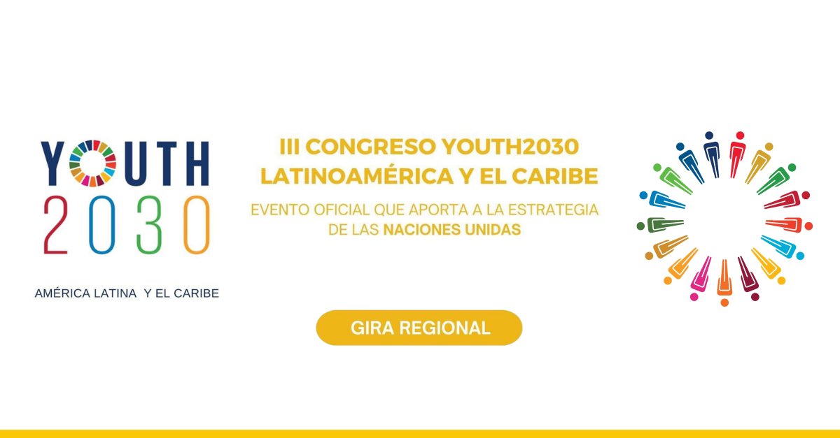 youth2030lac's tweet photo. Anunciamos nuestra Gira Regional de #YOUTH2030 Latinoamérica y El Caribe. Este año el evento se realizará en 3 países 🇪🇨🇵🇪🇨🇴 y contará con la participación de speakers jóvenes de todo el mundo. PREPÁRATE para vivir la experiencia en el III Congreso - Edición 2023. #youth2030lac https://t.co/emsb3WLznV