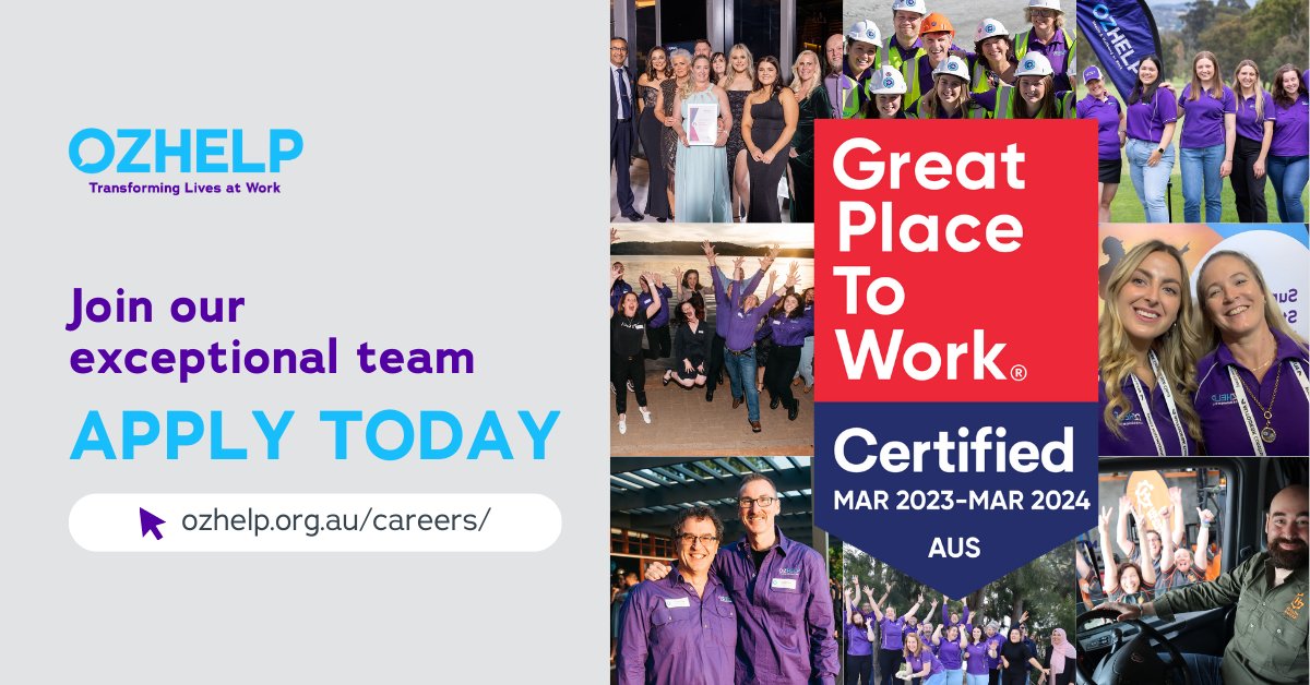 Want a fulfilling career with a certified #GreatPlaceToWork organisation? Consider joining OzHelp, who provide mental health and wellbeing support and training services to industries most at risk of suicide. 💜 Multiple positions avaiable, apply today 👉 bit.ly/3JM1Dxd