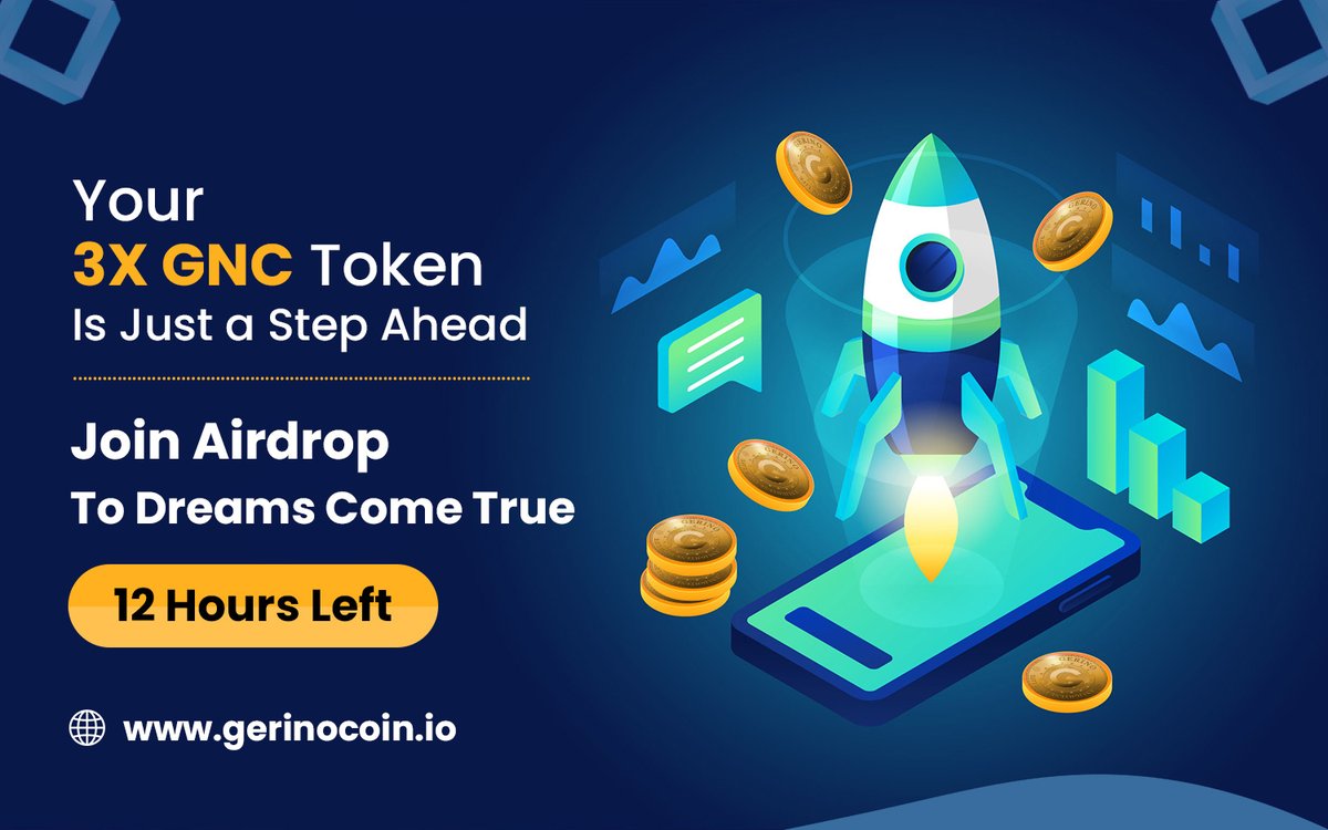 gerino_coin's tweet photo. Your 3X #GNC Token Is Just a Step Ahead
Join #Airdrop To Dreams Come True
Only 12 Hours Left
Join Now: https://t.co/BCdBmqmXfO
#Airdrops #Bounty #Giveaway #EarnCrypto #EarnToken #AirdropCrypto #AirdropAlert #Cryptocurrency #Cryptomarket #Crypto #CryptoNews #Tokensale #ICO #icosale #Bonustoken #CryptoTrading #contestalert #ETH #Ethereum #FreeCrypto