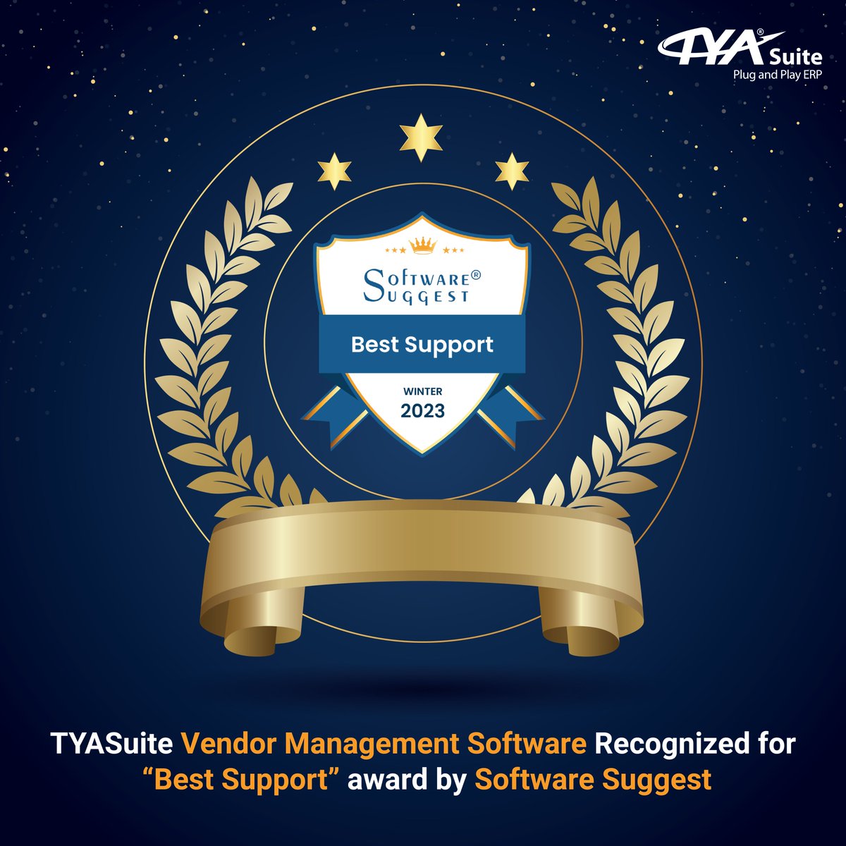We are thrilled to announce that our Vendor management software has received the “𝐁𝐞𝐬𝐭 𝐒𝐮𝐩𝐩𝐨𝐫𝐭” award by @SoftwareSuggest, a renowned software discovery & recommendation platform.🙌

#vendormanagementsystem #awards #software #tyasuite #vendormanagement #vendor