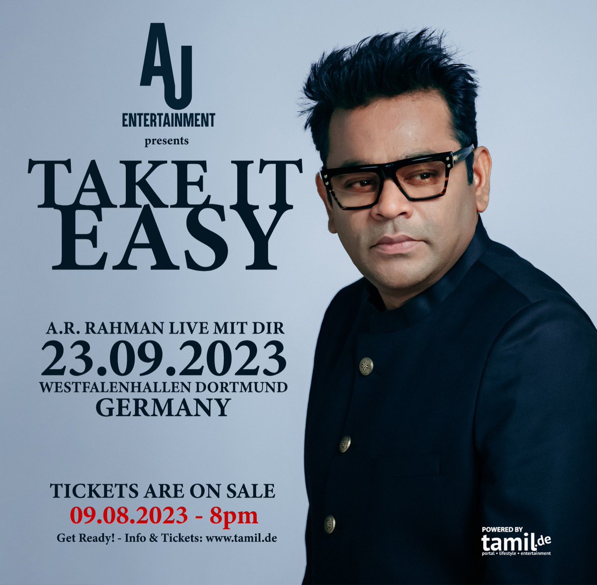 Great news! 🥳 After a long wait, here's the information you've been eagerly anticipating: The @arrahman concert is scheduled for September 23, 2023, at the #westfalenhallen 🇩🇪 You'll be able to purchase tickets online starting next Wednesday. (09.08.2023) Stay Tuned for more