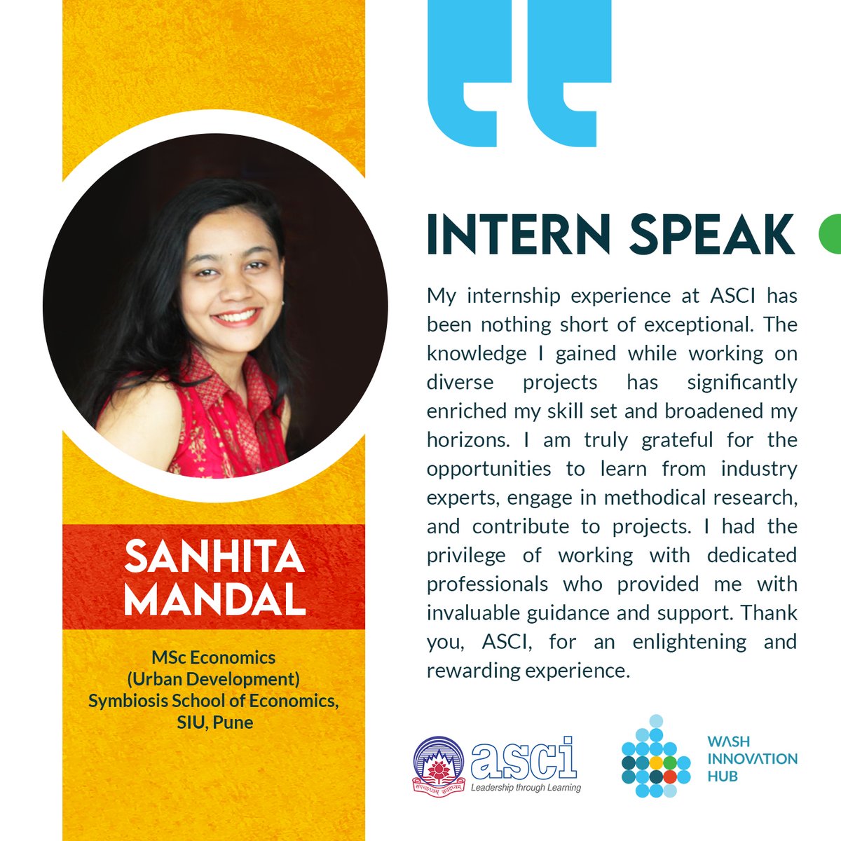 #internspeak 🎉Congratulations, @sanhita2501, on completing your internship! We're thrilled that you had a rewarding learning experience🌟We appreciate the hard work and dedication you displayed during the course of your internship. 👏 Best wishes for your future endeavors!🌟
