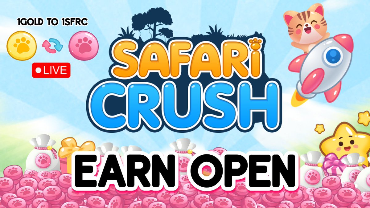 🔥 SafariCrush Family, BIG News!🔥

🚀 Our "Earn" system is now LIVE! Update SafariCrush now 1Gold = 1SFRC at our Exchange 🎉

💰 Play, earn, unleash your full potential! Thanks for your support, you're our rocket fuel! 🌕🚀

#SafariCrush #SFRC #PlayToEarn #P2E #Earn #Gamefi