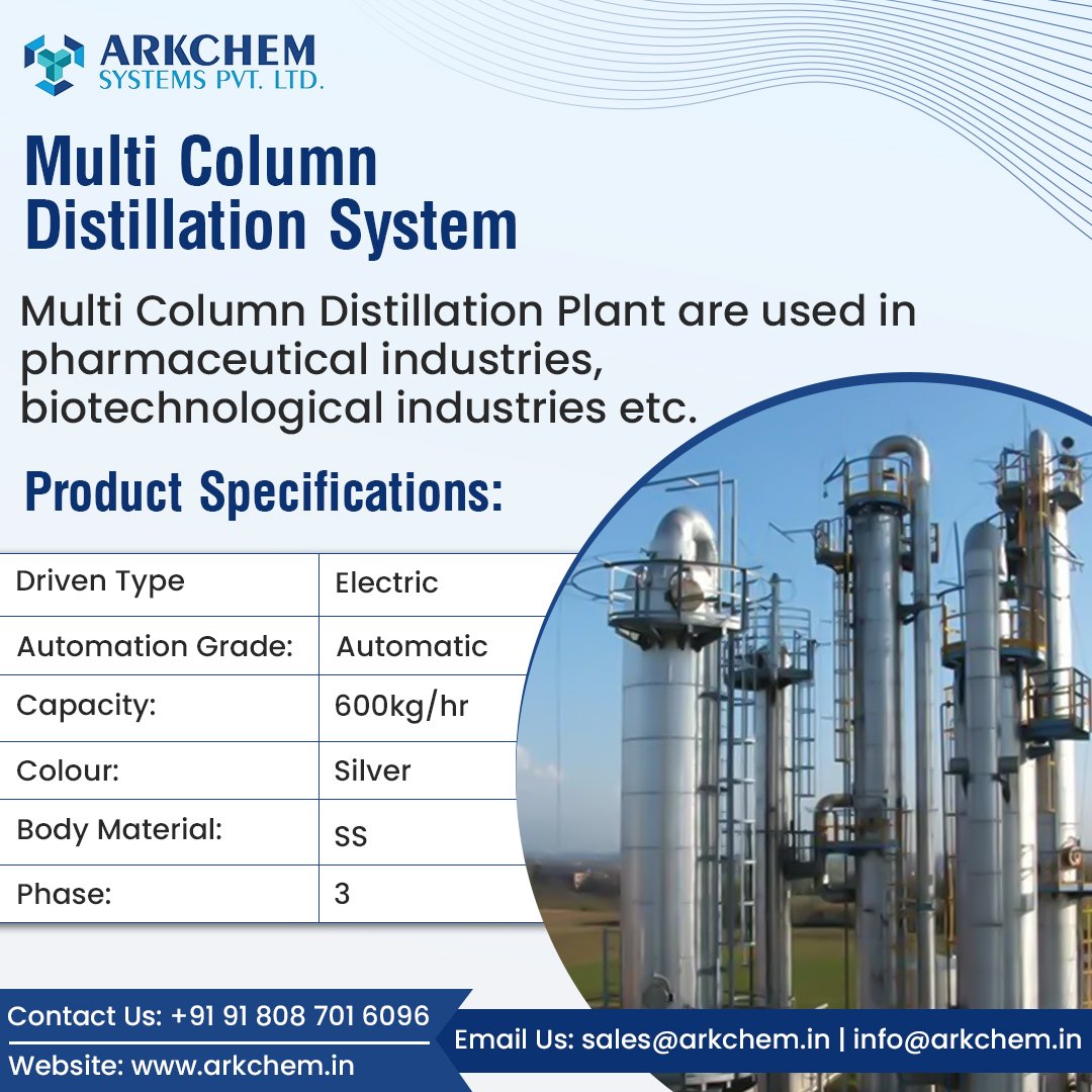 ArkchemS72759's tweet image. Multi column distillation system: Unlocking the secrets of efficient separation

arkchem.in

#arkchemsystems #turnkeysystems #distillationsystems #evaporationsystems #industrialdryingsystem #industrialproducts #industrialprojects #machinery #MIDC #Chakan #PCMC #Pune