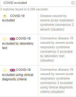 @catherinhyde 'Coding is caring' is our mantra. I will ask our GP clinical coding lead @qofdatabase to comment. There are SNOMED clinical terms for excluded. See termbrowser.nhs.uk Please code the clinical syndrome coded as well as virology. @ORCHID_Oxford