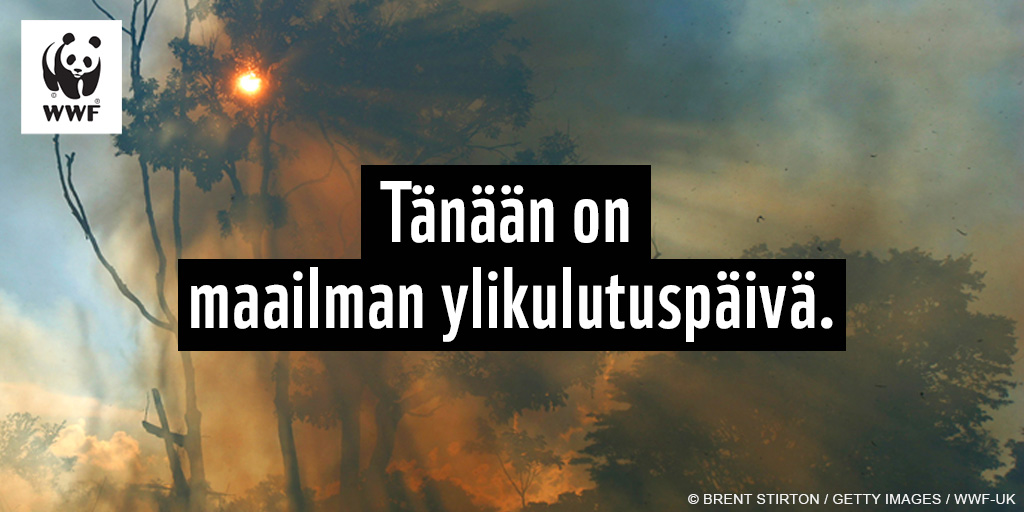Tänään 2.8. on 🌍#ylikulutuspäivä. Ihmiset ovat noin seitsemässä kuukaudessa kuluttaneet ne #luonnonvarat, joiden tulisi riittää koko vuodeksi. Suurimman osan maapallon luonnonvaroista kuluttavat korkeamman tulotason maissa elävät ihmiset, kuten suomalaiset. 1/6