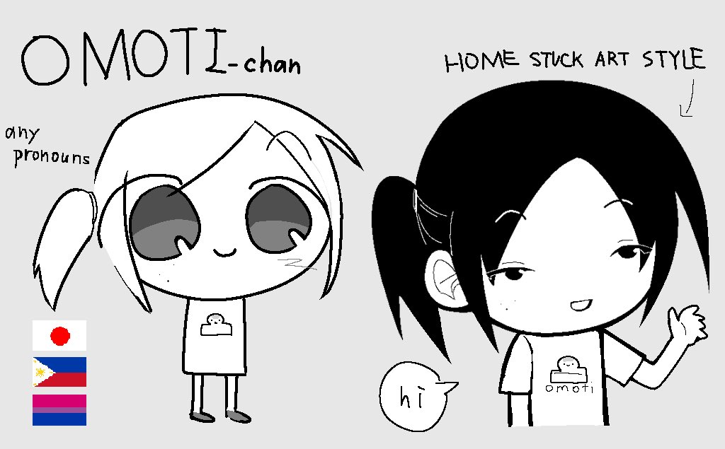 my sona :] what is drawn on the T-shirt is mochi(omoti).