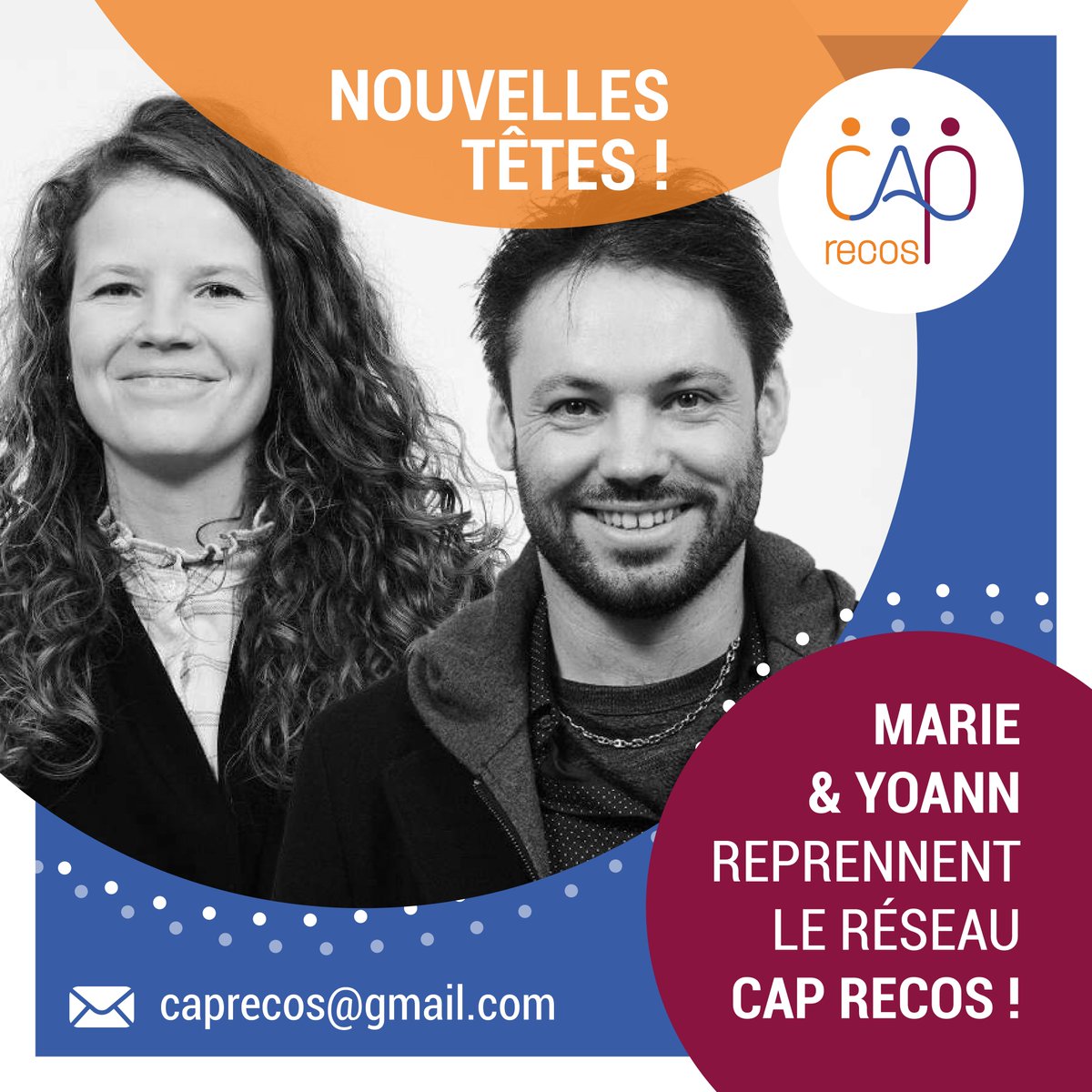Après quelques semaines à se taire, nous vous l'annonçons enfin officiellement, Marie Landraud et Yoann Kergoat de @Startivia reprennent le réseau CAP RECOS pour votre plus grand plaisir !!!😁