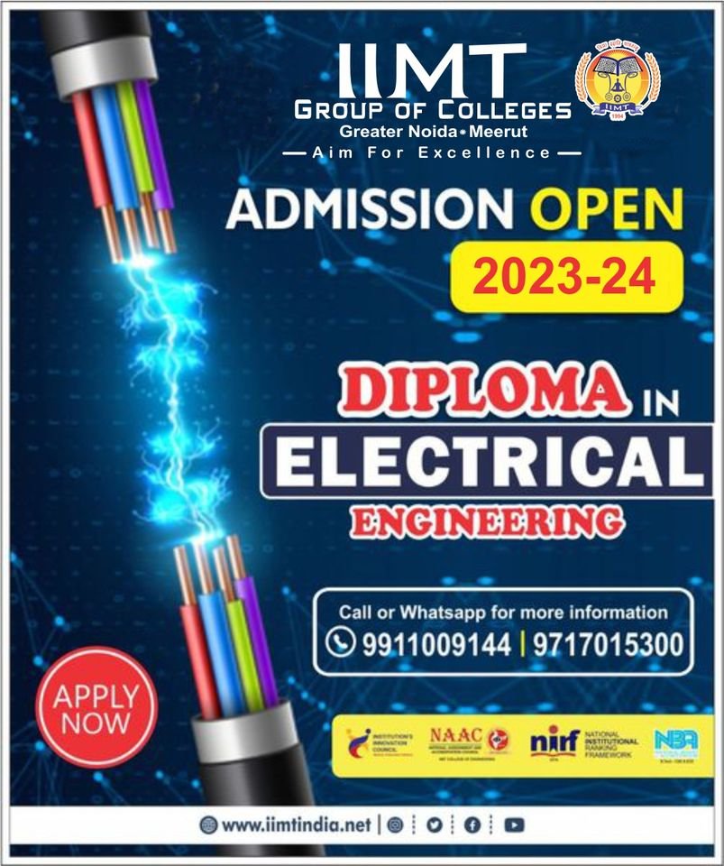 iimtnoida's tweet image. Diploma in Electrical Engineering Admission Open : 2023-24
iimtindia.net
Call Us: 9520886860
#BestPolytechnicCollege #IIMTNoida #IIMTGreaterNoida #IIMTIndia #DiplomaInElectricalEngineering #IIMTIndia #AdmissionOpen2023_24
#EngineeringCollege #TopPolytechnicCollege