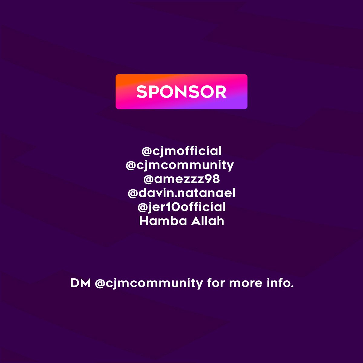 Fantasy Premier League by CJM Community 2023-2024

Ikuti syarat dan ketentuan yang berlaku dan bergabunglah secara gratis ke CJM Community League hanya dengan mengisi Google Form yang telah disediakan (forms.gle/MMGRoaV6KAmX9T…) atau klik di bio Instagram dan twitter CJM Community.