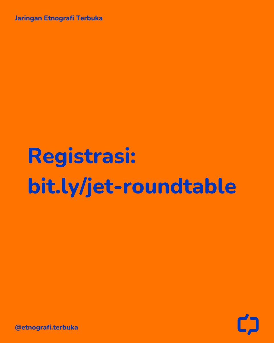 Yuk, ikutan diskusi bareng tentang 'Politik pengetahuan pascareformasi'

Registrasi di bit.ly/jet-roundtable

Diskusi akan dilakukan secara daring melalui Zoom pada:
Rabu, 16 Agustus 2023
Pukul 11:00-13:00 WIB