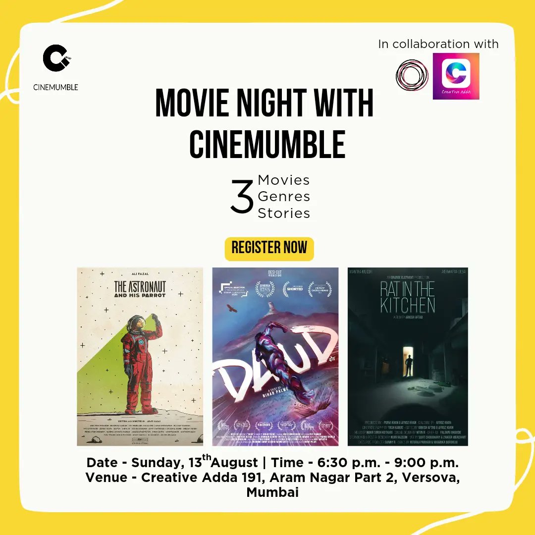 You heard the reviews, watched the screenings online and asked for more! So, here we are with our first ever offline screening in Mumbai! 🕺The film screening will be followed by a Q&amp;A with the team.
Register now! insider.in/movie-night-wi…