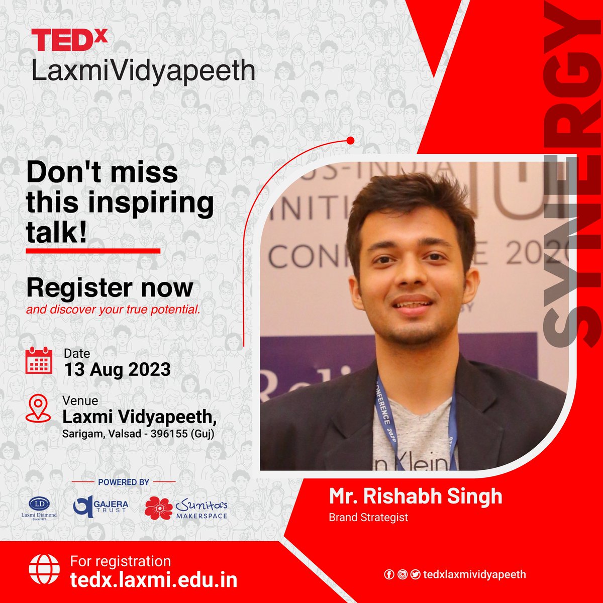 TEDx_LVS's tweet photo. 🌟 Presenting Our Inspirational TEDx Speaker🌟

📅 Save the date: 13 Aug 2023
🎟️ Get your Pass : https://t.co/PW3nnEx9TJ

#KnowYourSpeaker #TEDxLaxmiVidyapeeth
#TEDxRevolution #litsarigam #LIT #GajeraTrust #LaxmiDiamond #LaxmiVidyapeeth #SunitaMakerspace https://t.co/3gEHAp8as3