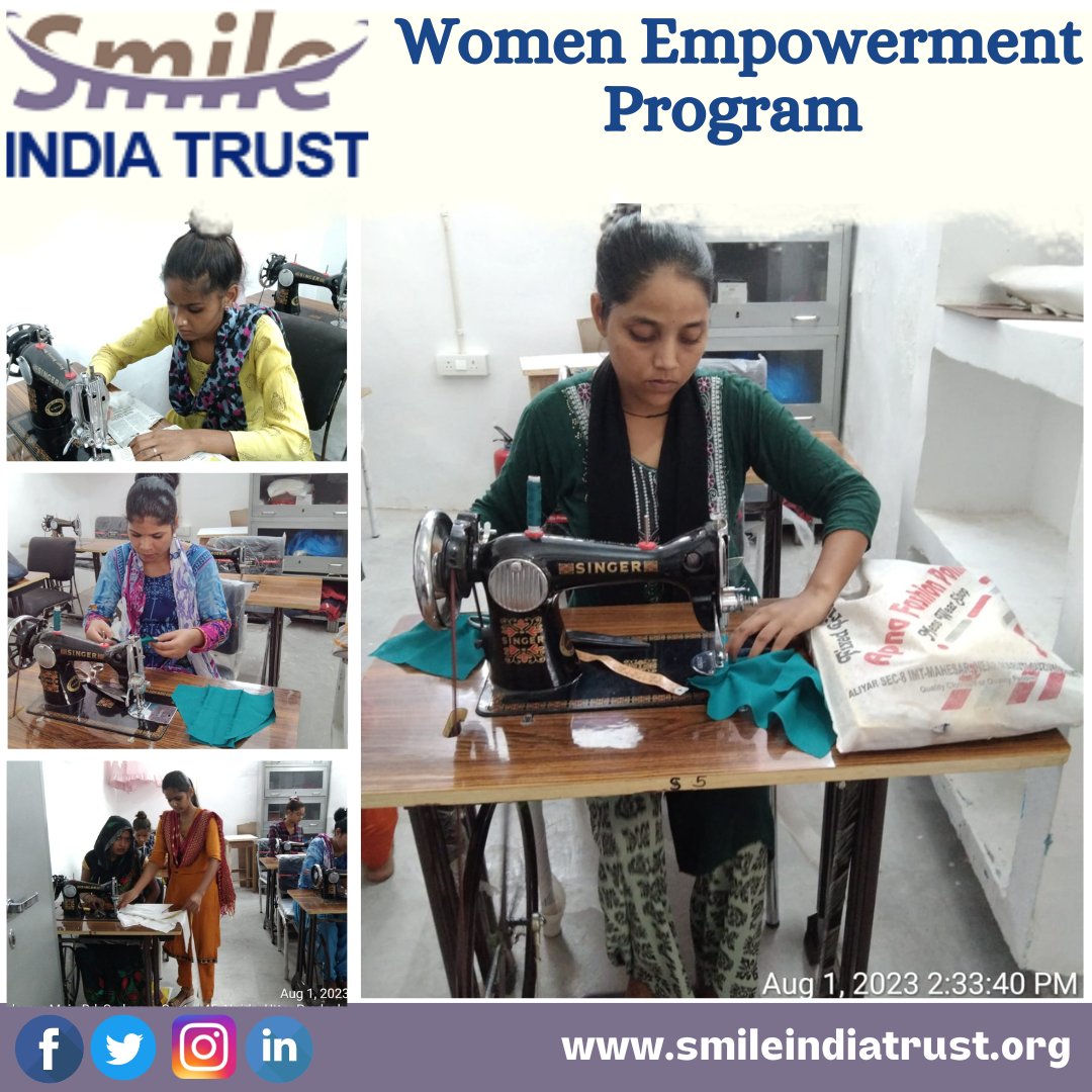 #SmileIndiaTrust encourages to start their own small business for economically challenged women and girls and provide them all training like sewing, embroidery, and tailoring to lead a better life.#SmileIndiaTrust #help #food #people #happiness #need #give #poor #NGO #donatetoday