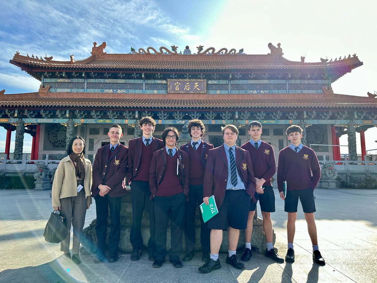 Marcellin's tweet image. Today Unit 2 Chinese Language students soaked up the sunshine and visited Heavenly Queen Temple Melbourne in Footscray. They viewed the different Chinese deities and myths in preparation for their assessment outcome.

#LearningInAction #StriveForTheHighest #MarcellinCollege
