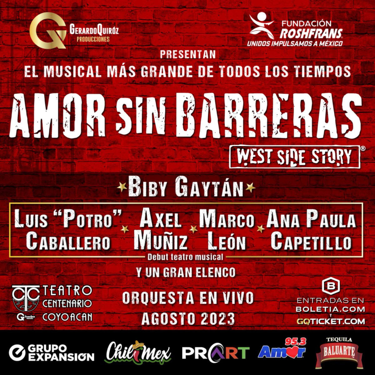 viveycomenta's tweet photo. @amorsbarrerasmx inicia el musical el 19 de agosto en el Teatro Centenario, con @BibyGaytan @AxelMuniz_Music @LuisPotroCaballero @anacapetillo adquiere tus boletos en taquillas del teatro y @boletia. https://t.co/ojlTNg1tzb