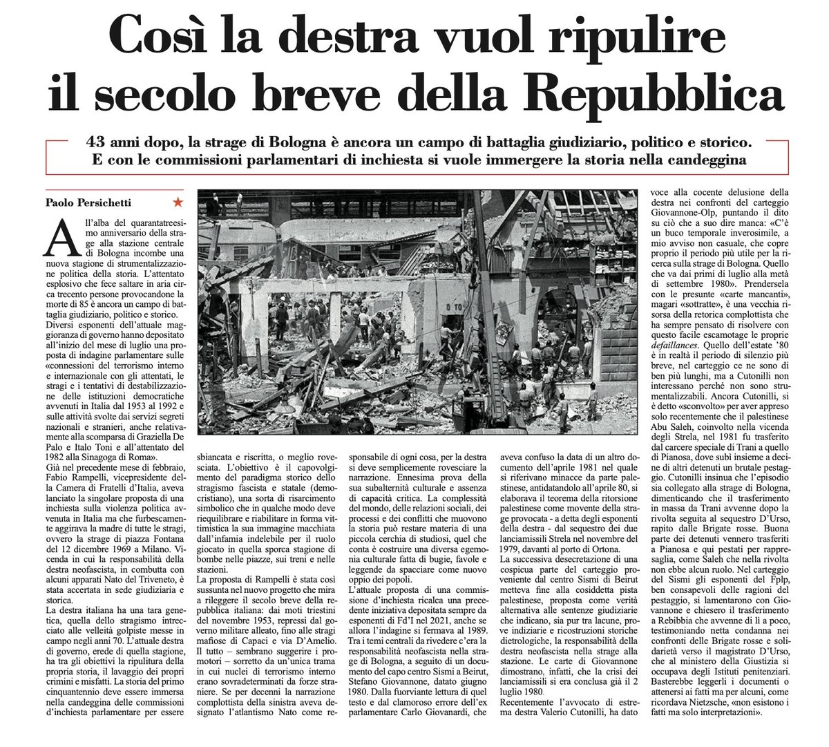 camoscioblu's tweet photo. Strage di Bologna, una commissione d’inchiesta per cancellare lo stragismo fascista https://t.co/recRGdV6Zy