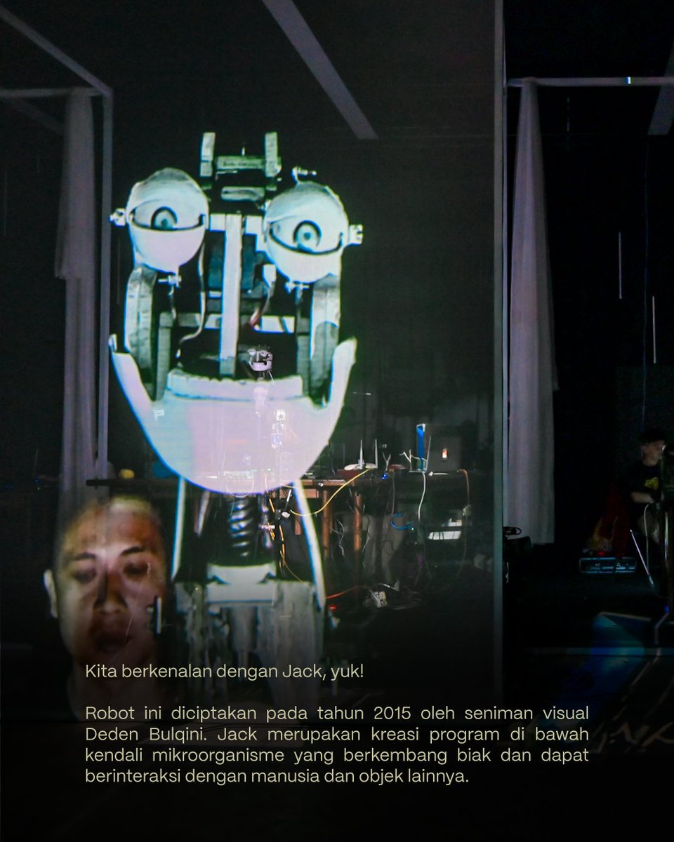 infojogja's tweet photo. (...) Dalam pertunjukan ini Robot Jack akan mencoba mengurai kembali hubungan masa lalu dengan masa kini, dari organisme mikro ke perubahan yang lebih makro. 

👉https://t.co/LReDc0yjve

#ARTJOG  #Motif #LamaranARTJOG #MainPerformance #TiketARTJOG #DedenBulqini #Mainteater https://t.co/ZvKZDPunBo