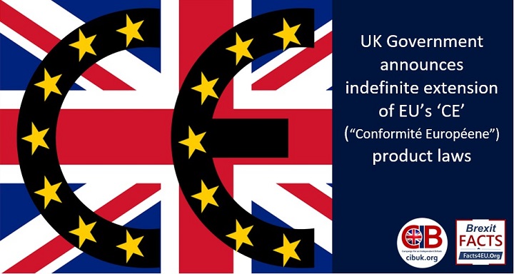 Facts4euOrg's tweet image. UK Government announces indefinite extension of EU’s ‘CE’ product laws.
What on EARTH are they thinking? The 'CE' mark stands for “Conformité Européene”.
Your #Brexit summary is here : facts4eu.org/news/2023_aug_…
And please retweet!
@DavidJonesMP @Jacob_Rees_Mogg