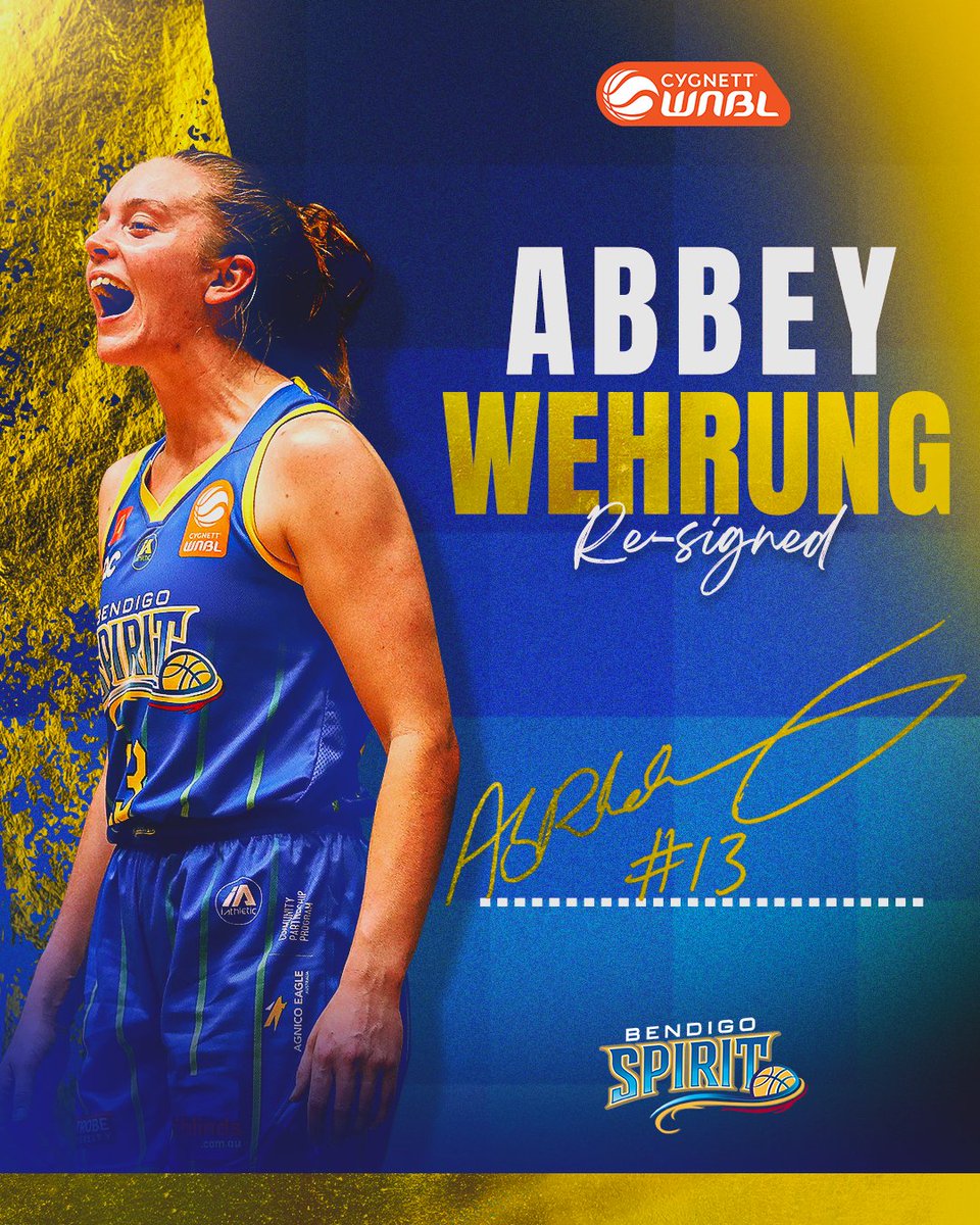 BendigoSpirit's tweet photo. Wehrung's on board! 🫡

Bendigo Spirit are excited to announce the re-signing of sharp shooter Abbey Wehrung for the 2023/24 season.

Let's run it back, Abbey! 🫶 

Read more: https://t.co/WzTSU9PF7f https://t.co/Y0jYtnF6V1