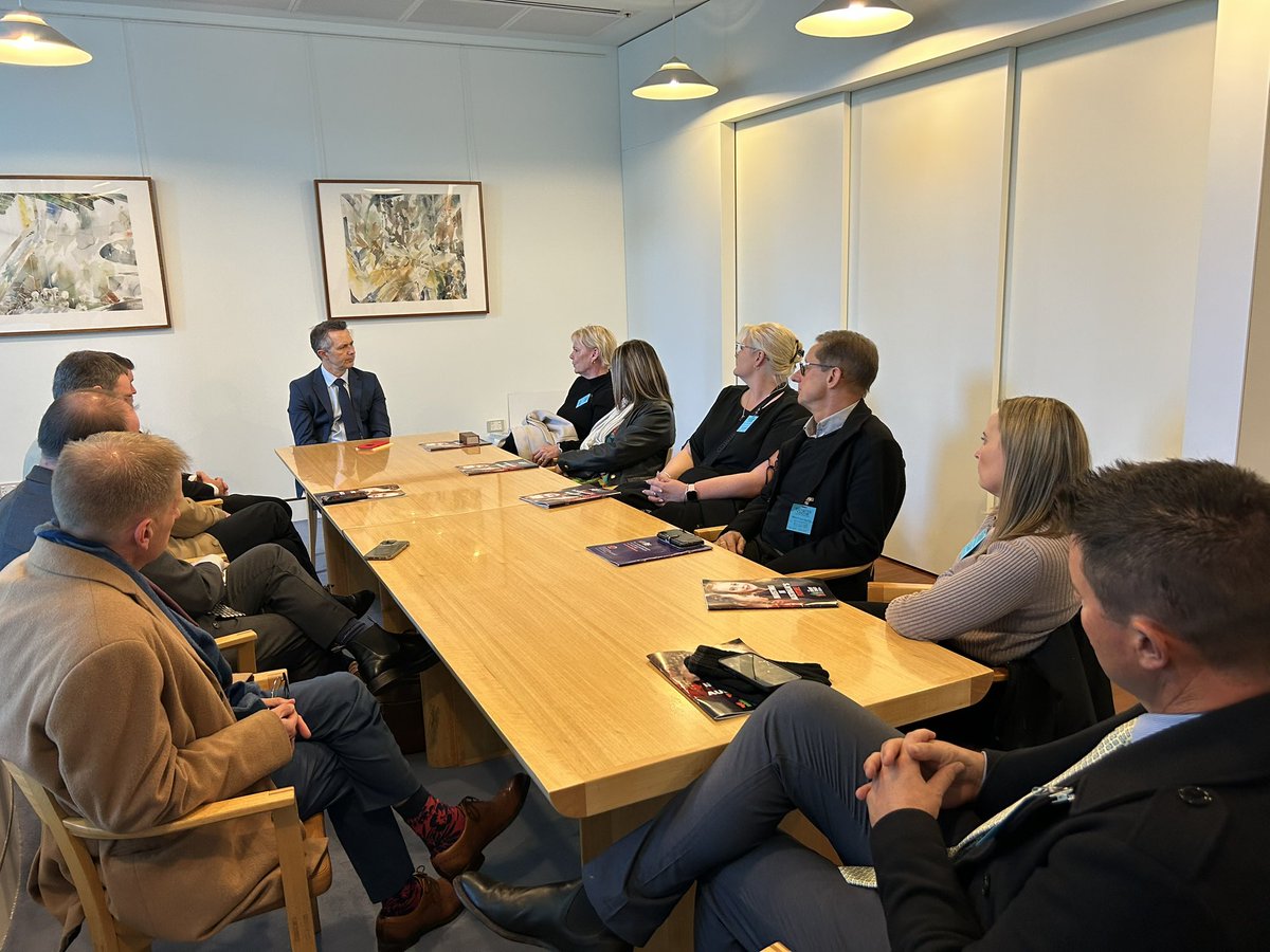 PublicSchoolsAU's tweet photo. The AEU National Principal Committee meeting with Education Minister @JasonClareMP about achieving 100% public school funding for every child. #auspol https://t.co/CyC0ow4Ueo