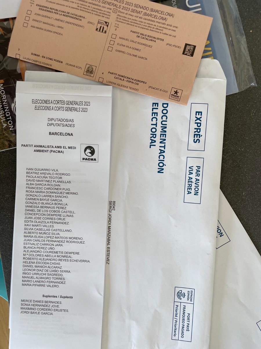 Holaiquetal's tweet photo. ⚠️Avui 2A ens segueixen arribant sobres x votar #23J
🗳El #DretDeVot ÉS UN DRET FONAMENTAL, SI O NO?
Discriminar deixant-nos votar segons on vivim és ANTICONSTITUCIONAL. La reforma #LOREG segueix sense garantir-nos un #dret
SOM LA #CatalunyaExterior i EXIGIM ELS NOSTRES DRETS! https://t.co/d77C3fw87g