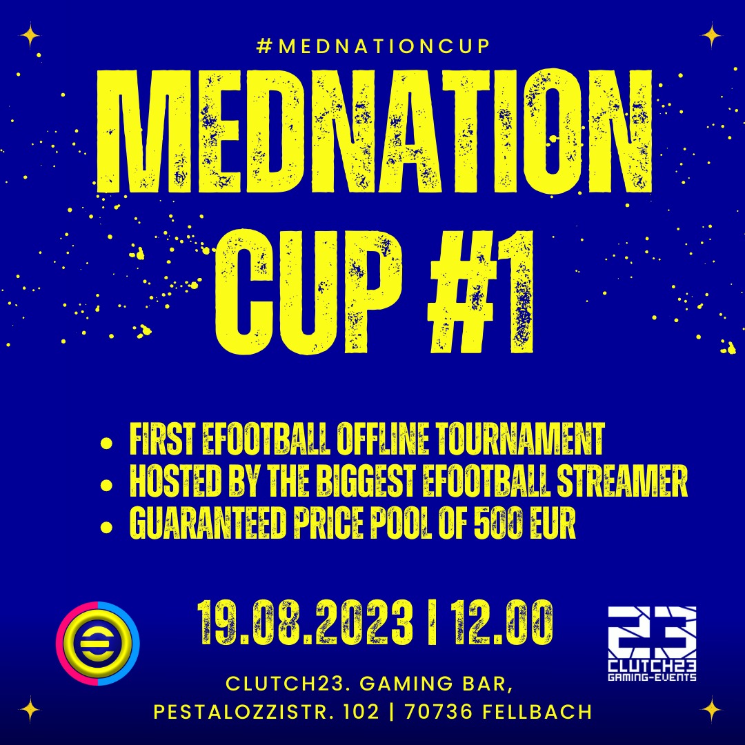 I'M SO PROUD !!
My own <a href="/play_eFootball/">eFootball</a> offline tournament in cooperation with @Clutch23DE &amp; <a href="/efootballpes_AR/">eFootball - AR ➐</a> 💥💥💥

📅 19th of August
📍 Stuttgart
🎮 Playstation 5
💰 500€

➡️ All information: start.gg/tournament/efo…