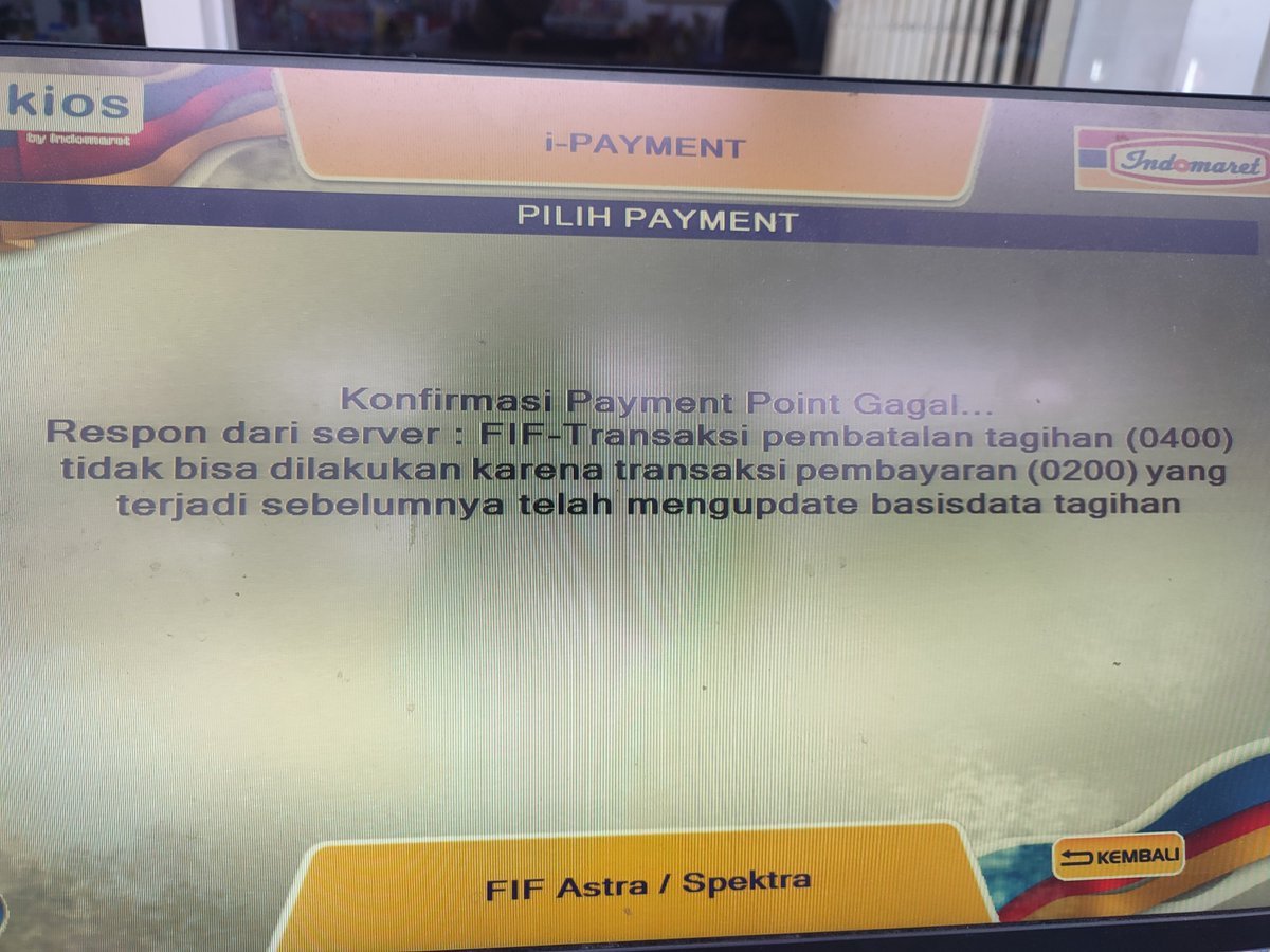 Tsaabit97's tweet photo. @fifgroupastra halo, mau tanya dong, kenapa setiap mau melalukan pembayaran cicilan motor selalu muncul error ini ya? https://t.co/JR2hwgdeWZ
