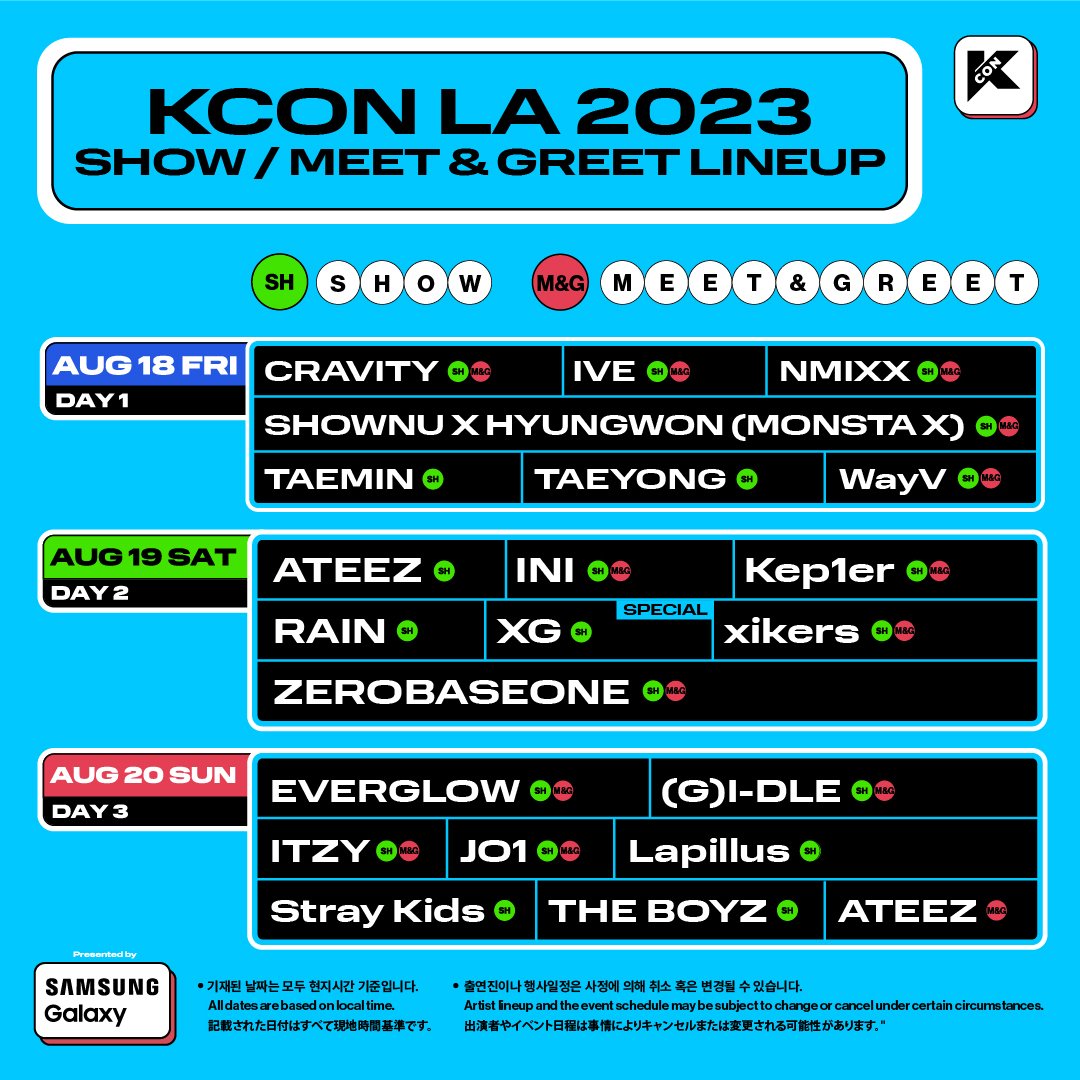 KCONUSA on X: [#KCONLA2023] Check out the Additional SHOW TICKETS  schedule! 🎫 Ticket Open: JULY 17 (MON) 12PM (PDT)  🔗 🎈8.18.~8.20. Let's #KCON!   / X